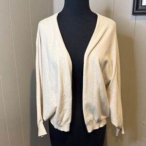 Akemi + Kin Women’s Small Elegant Cream Cardigan with Dolman Sleeve